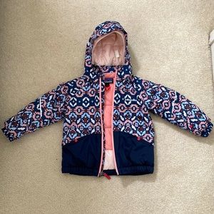 Navy Blue, pink and light blue Patagonia Jacket 4T
